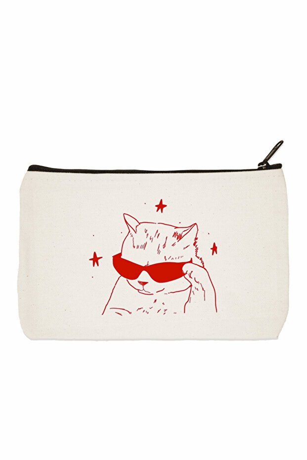 Cat Star Printed Makeup Bag - 1