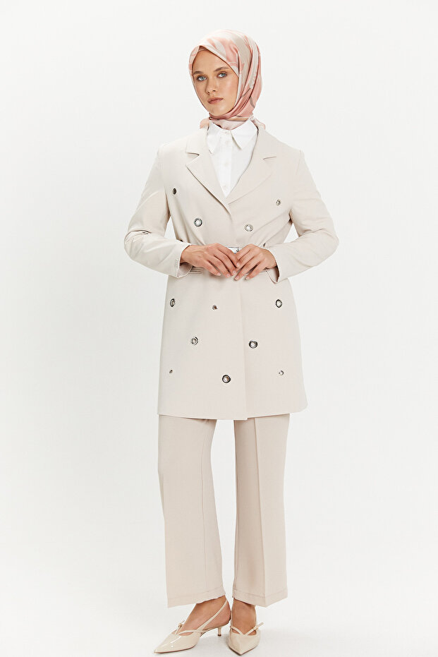 Kuşgözlü Krep Ceket - 4