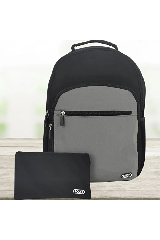 Basic 2 Tone Mix Backpack with Accessory - 1