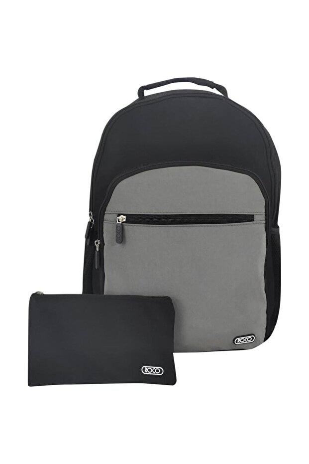 Basic 2 Tone Mix Backpack with Accessory - 2