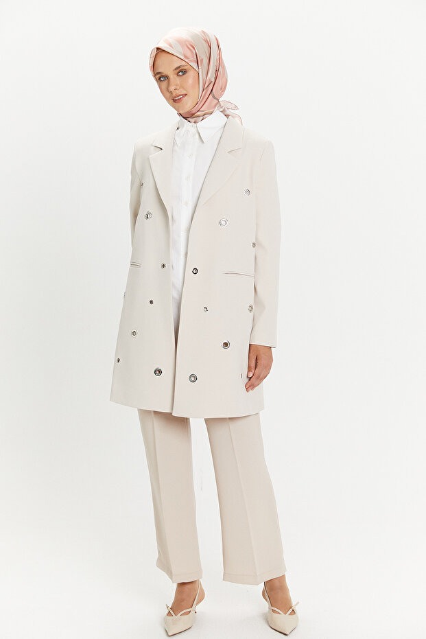 Kuşgözlü Krep Ceket - 2