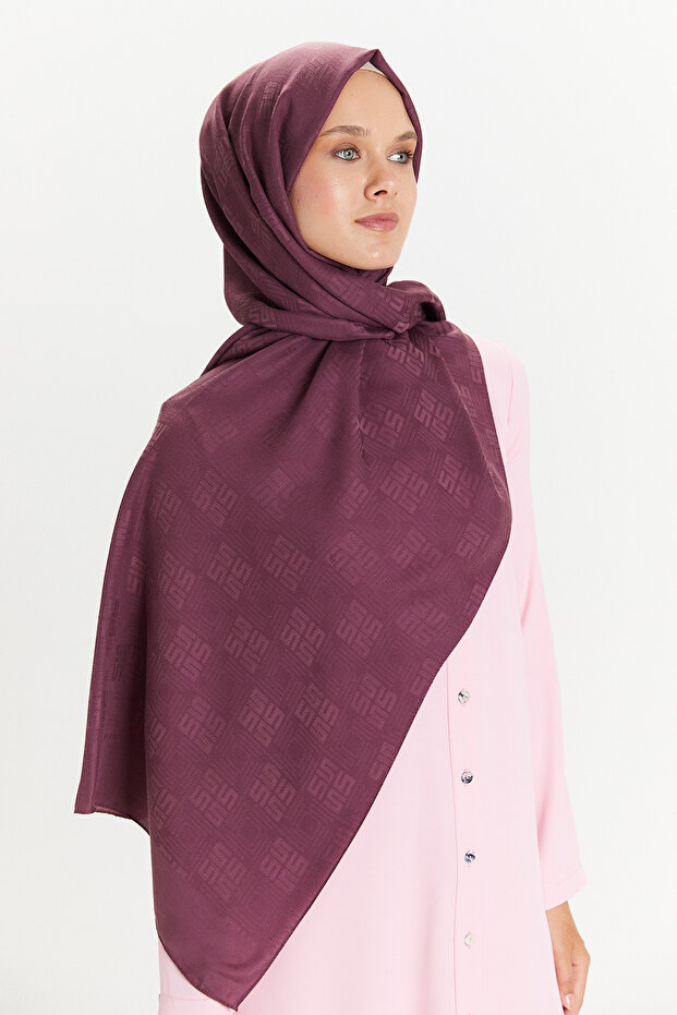 Jakarlı Monogram Şal - 2