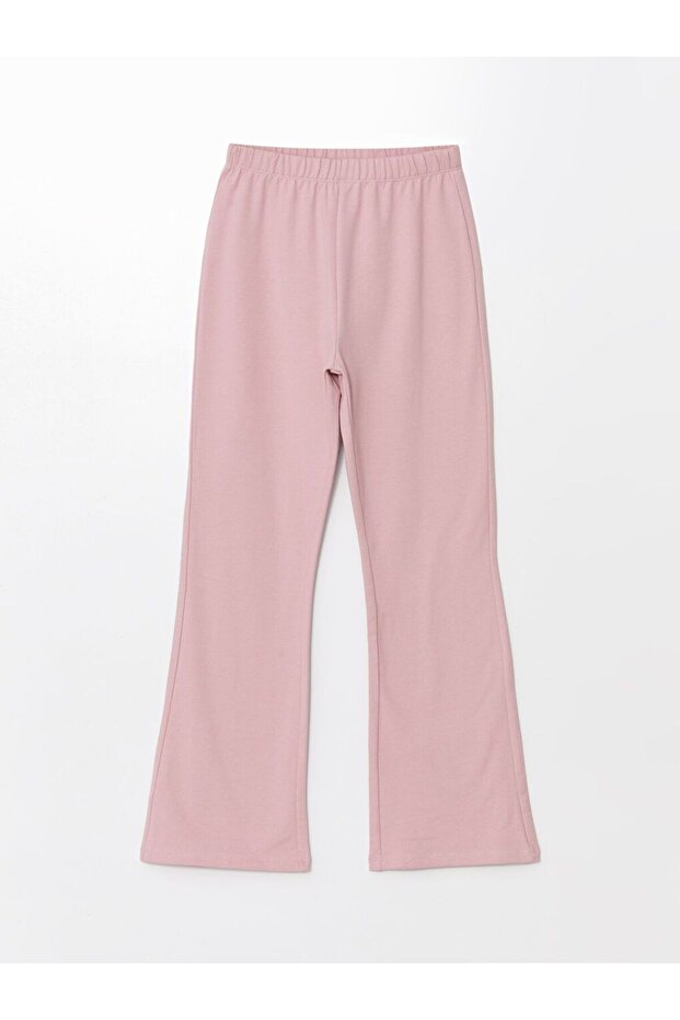 Pembe Beli Lastikli İspanyol Paça Kız Çocuk Tayt - 1