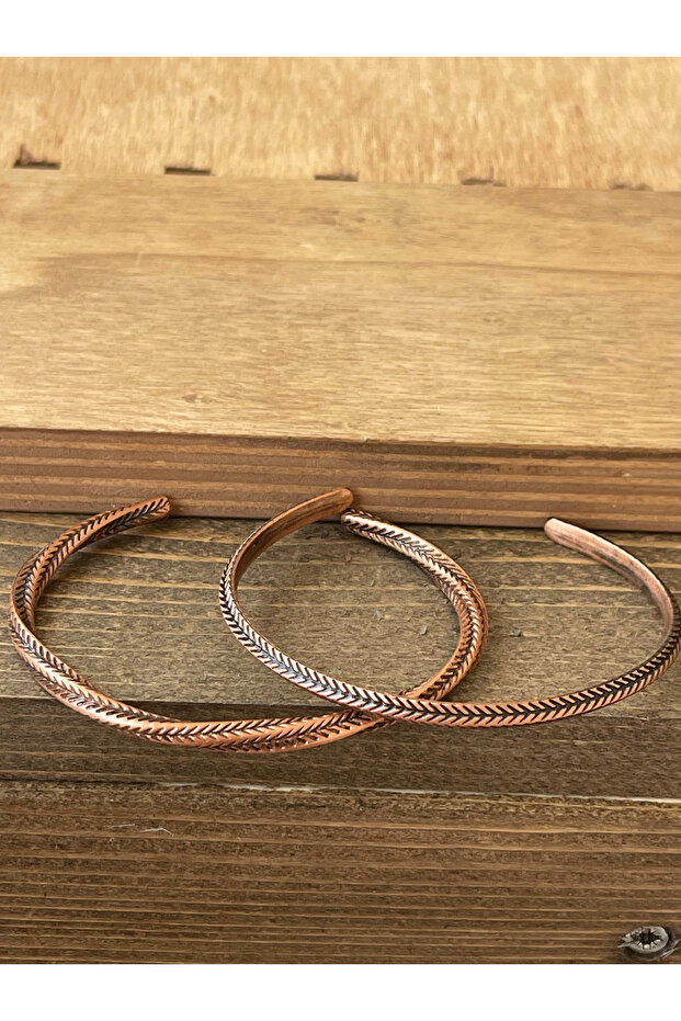 Copper bracelet set of 2 adjustable size copper bracelet
