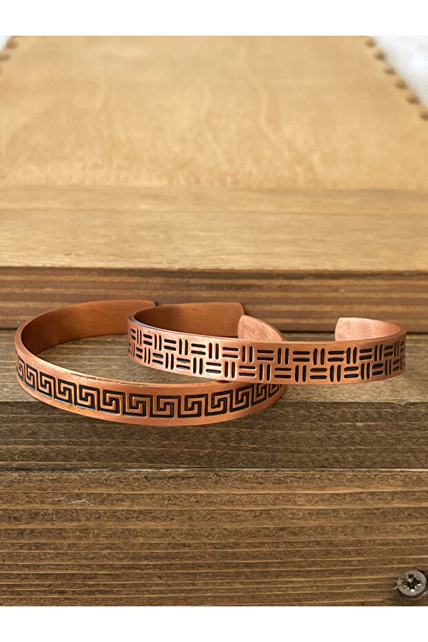 Copper bracelet set of 2 adjustable size copper bracelet