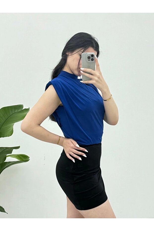 بلوزة ساندي مبطنة بأكمام صفرية - ساكس - 3