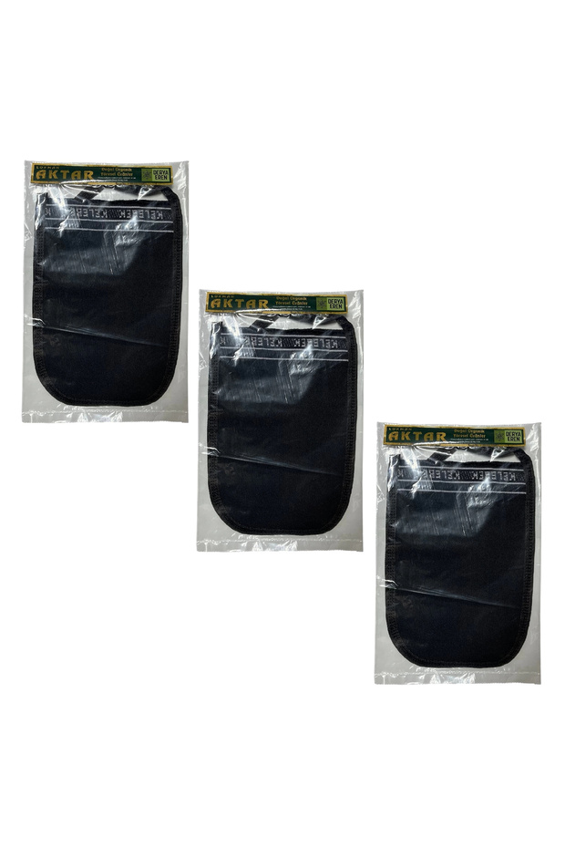 Pouch Black 70% Flush (Hand-Held) 300 Gsm (17 * 25cm), 3 Pieces, Derya Eren