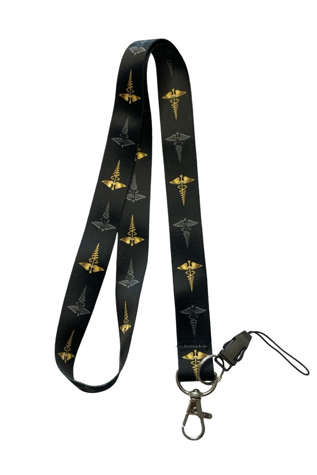 Black Medicine Symbol Neck Strap Rope Id Badge Rope