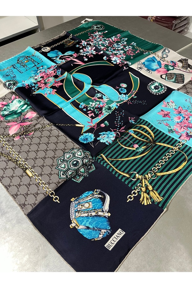 %100 İpek Tivil Eşarp - 2