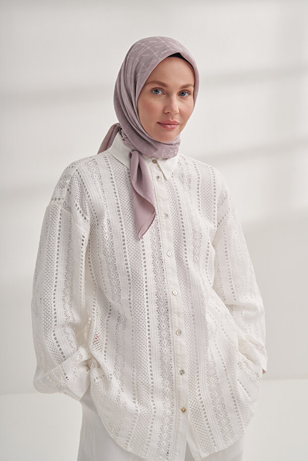 Seher a Pattern Scarf - Lila - 1