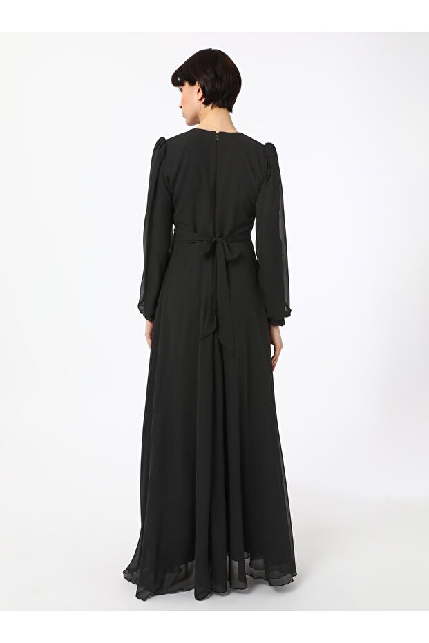 Rochie de seara Hijab - Neagra - - 6
