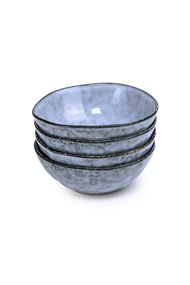 Premium Alura Stoneware Bowl - 17cm, Blue (Set of 4)
