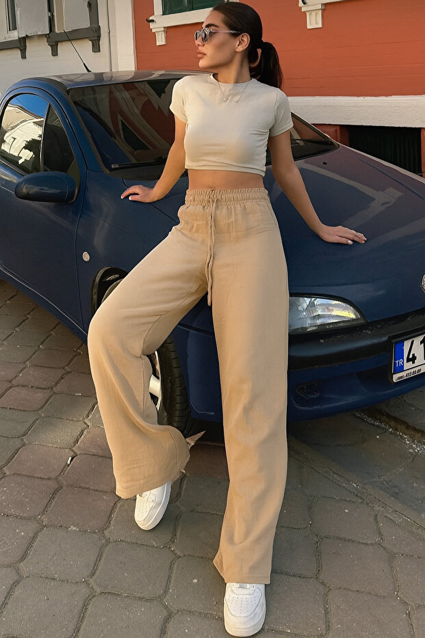 Sofija Lan širok kroj Hlače - 2