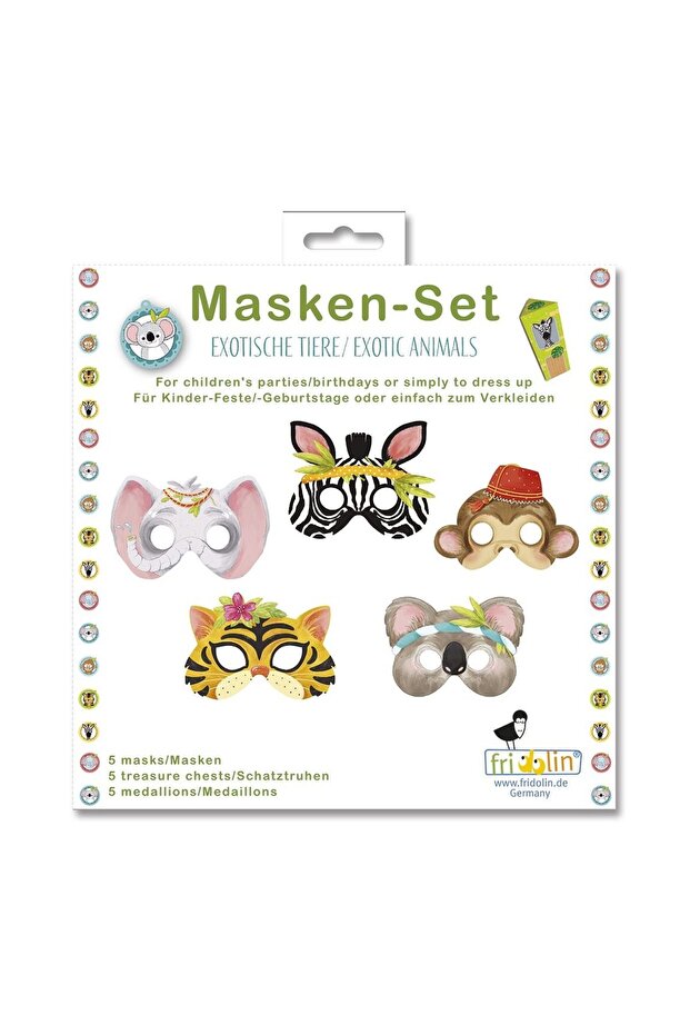 Exotic Animals Party Mask Set, - 1