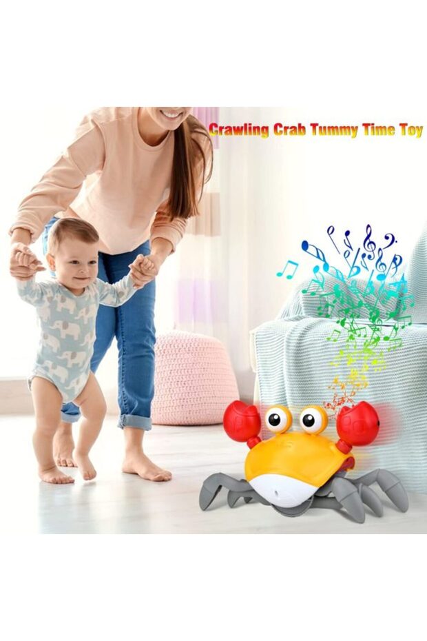 Interactive Toy Crab with Motion Sensor, Yellow - 5