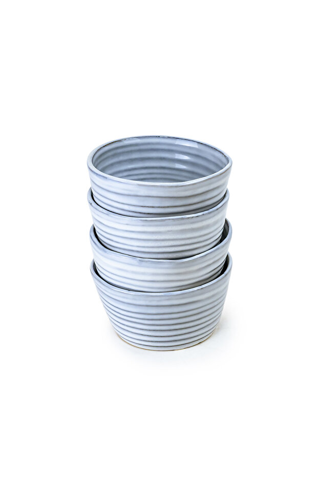Premium Tia Stoneware Bowl - 12cm, Blue (Set of 4)