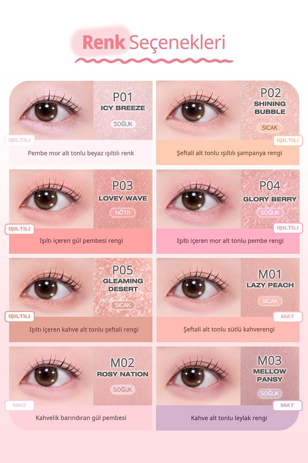 Topaklanma Yapmadan Kolayca Uygulanan Kalem Far Mood In Shade Eye Stick (P01 Icy Breeze) - 5