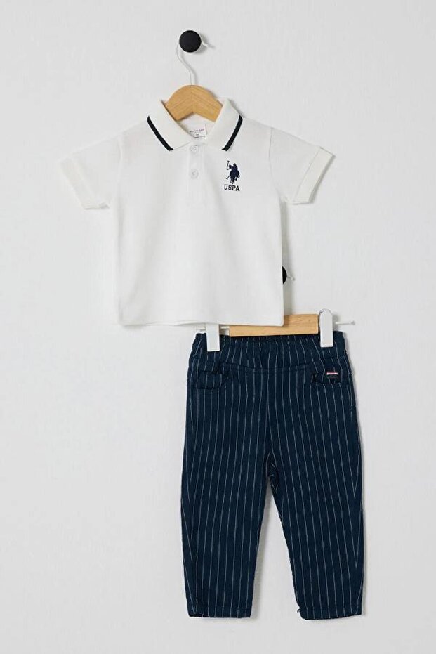 U.S Polo Assn Usb2625 Baby Boy 2-Piece Pique T-Shirt Set