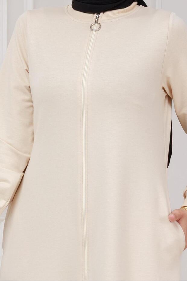 جيبان من الدانتيل باللون البيج - 4