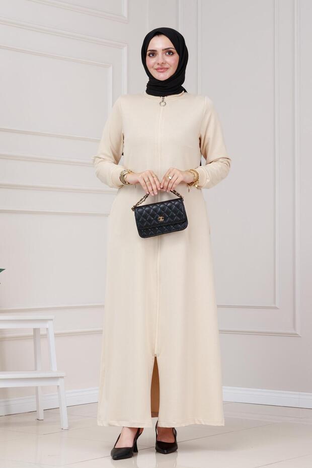 جيبان من الدانتيل باللون البيج - 1