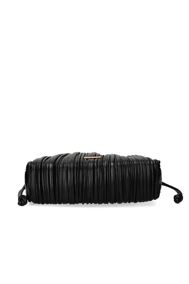 Jeans Drawstring Plisse Kadın Siyah Omuz Çantası LV04F3076G-UB1 - 3