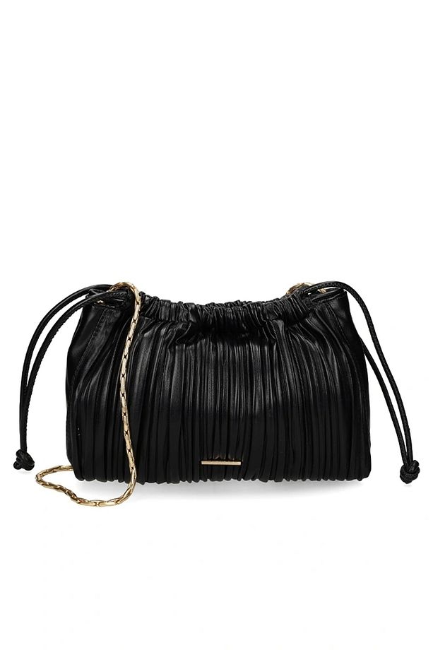 Jeans Drawstring Plisse Kadın Siyah Omuz Çantası LV04F3076G-UB1 - 1