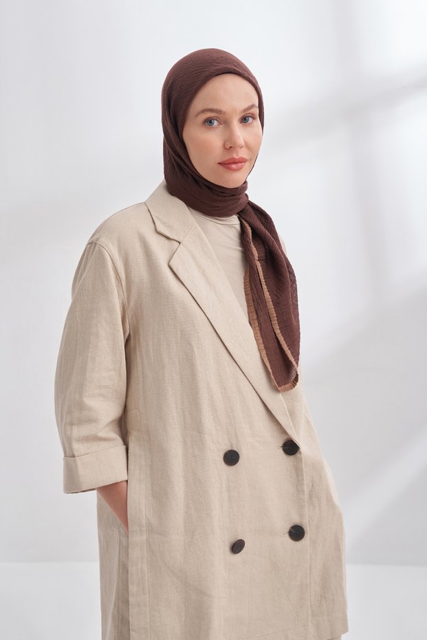 Muslin Tie Scarf - Bitter Brown