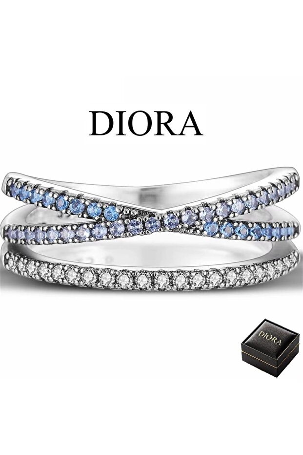 Diora Azure Elegance Ring, Silver - 8 - 6
