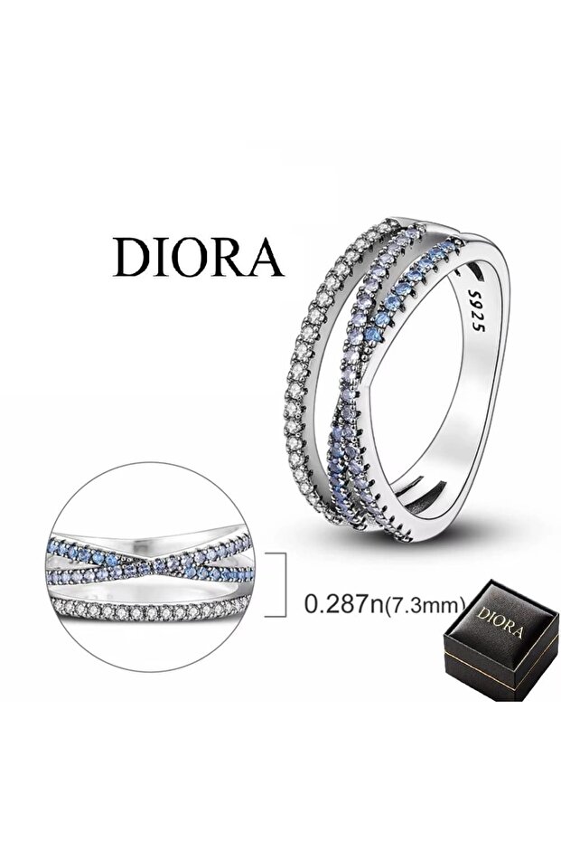 Diora Azure Elegance Ring, Silver - 8 - 4