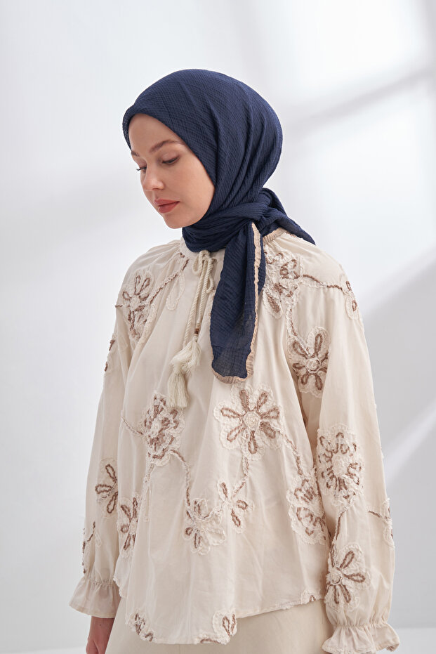 МЮСЛИН БИЙЕЛИ ШАРП - ТЪМНО СИНЬО - 2