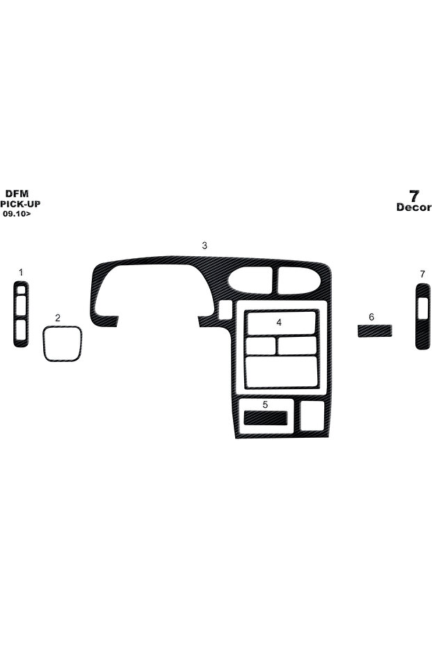 DFM Minibus Console-Torpedo Overlay 2010 7 قطع