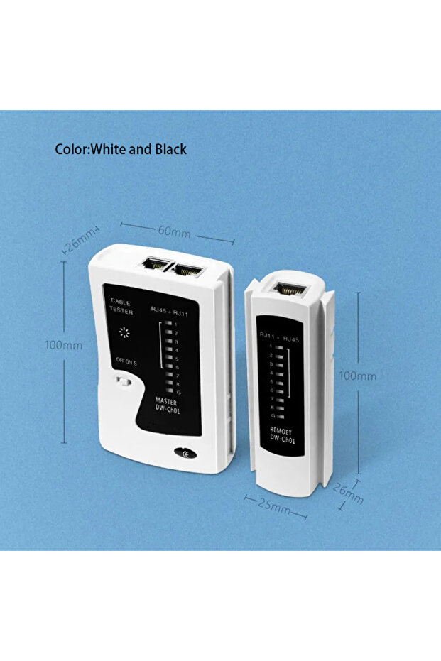 Black and White LAN Network Cable Tester Continuity Tester For RJ45 RJ11 RJ12 Twisted Pair Connectio - 1