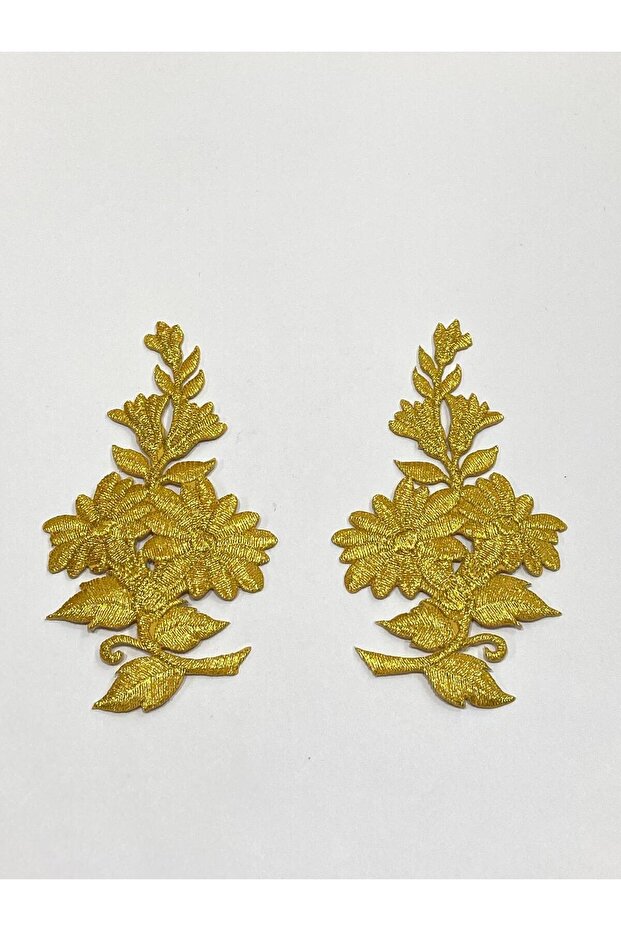 Gold Glitter Iron-On Embroidery Applique/Glitter Applique Set of 2 # 7