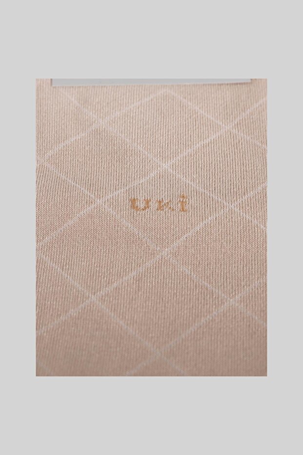 BEJ Desenli Soket Çorap - 2