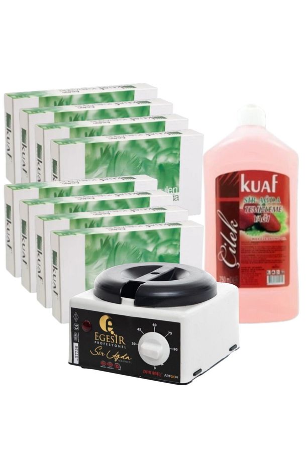 Kalıp Ağda Azulen 400 ml 8 Adet + EgeSir Ağda Makinası Isıtma Kazanı + Ağda Temizleme Yağı 750ml - 1