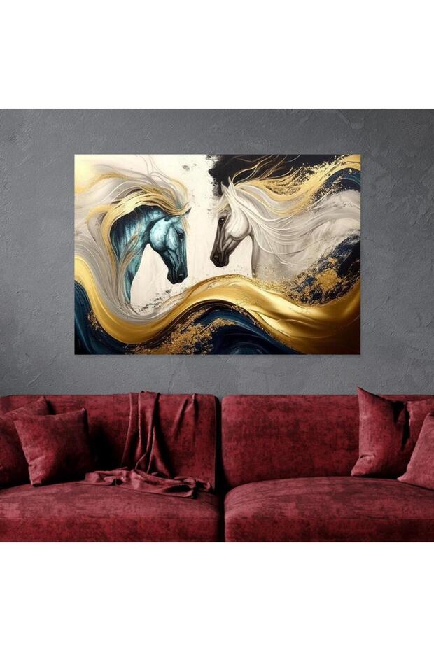 لوحة جدارية قماشية كانفس بتصميم عصري . إطار فضي، ٥٠×٧٠ سم