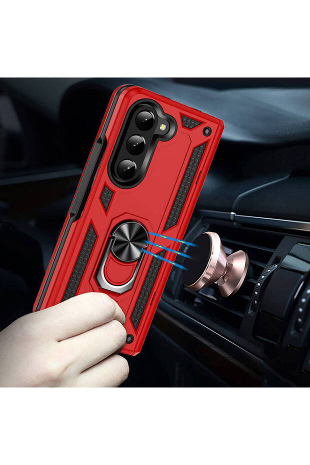 Galaxy Z Fold 5 Compatible Cppl Vega Case-Red - 4