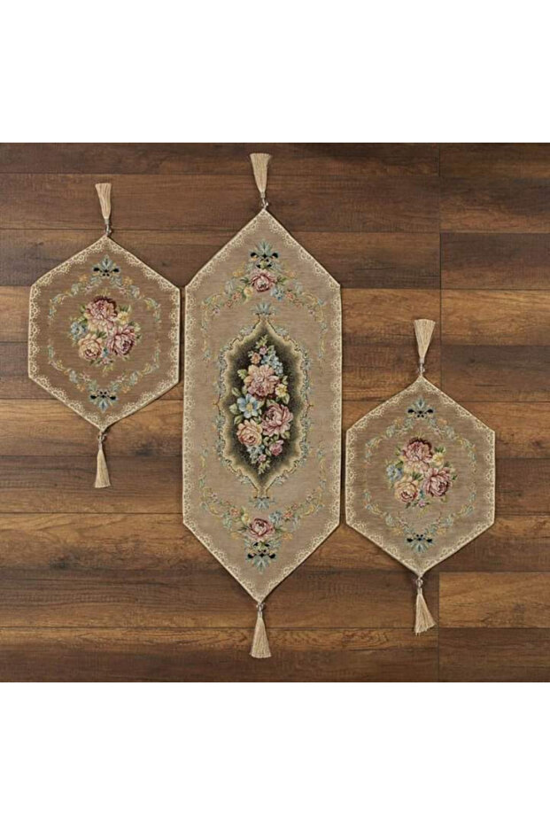 Goblen şönil 3 ‘lü set runner - 1