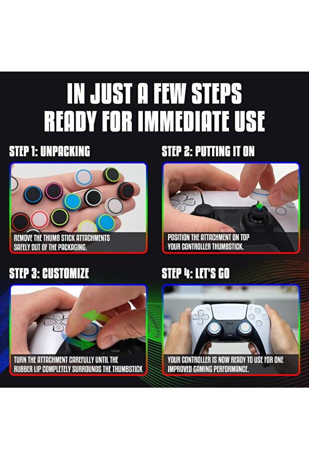 Ps5 Ps4 Ps3 Xbox One S x Ns 2 Çift Analog Koruyucu Mor Gamepad Silikon Başlık - 4