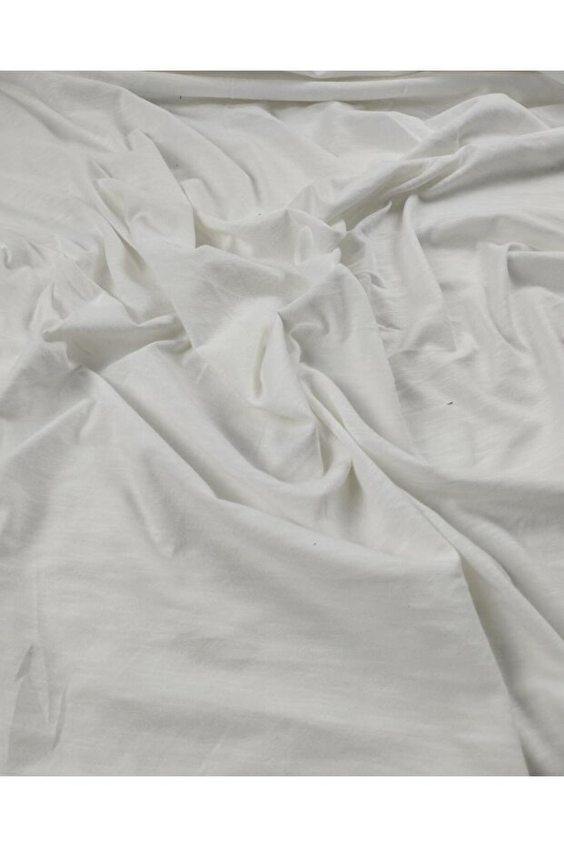 قماش قطني ممشط من نوع Flamy Single Jersey باللون الأبيض العرض: 180