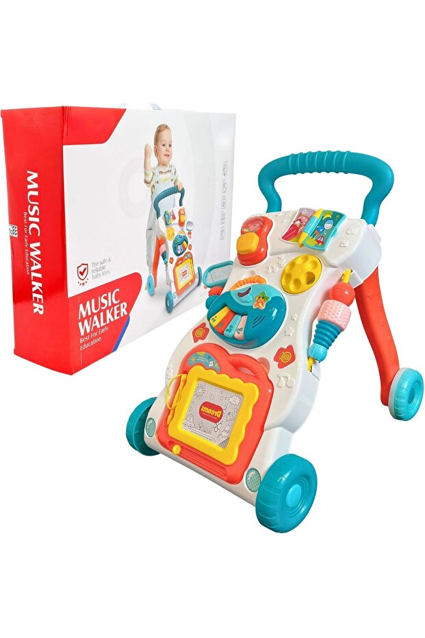 Sit To Stand Baby Walker, 3 In 1 Baby Walker, Musical Toy Walker For Baby, with Multifunctiona