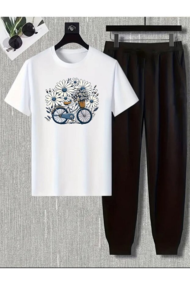 Women / Girl Wide Cut Cycling Daisy Printed Set