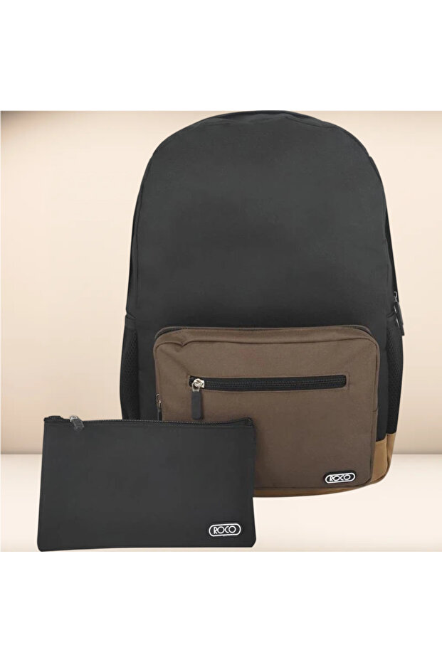 حقيبة ظهر أساسية بمزيج من لونين مع ملحق - 1