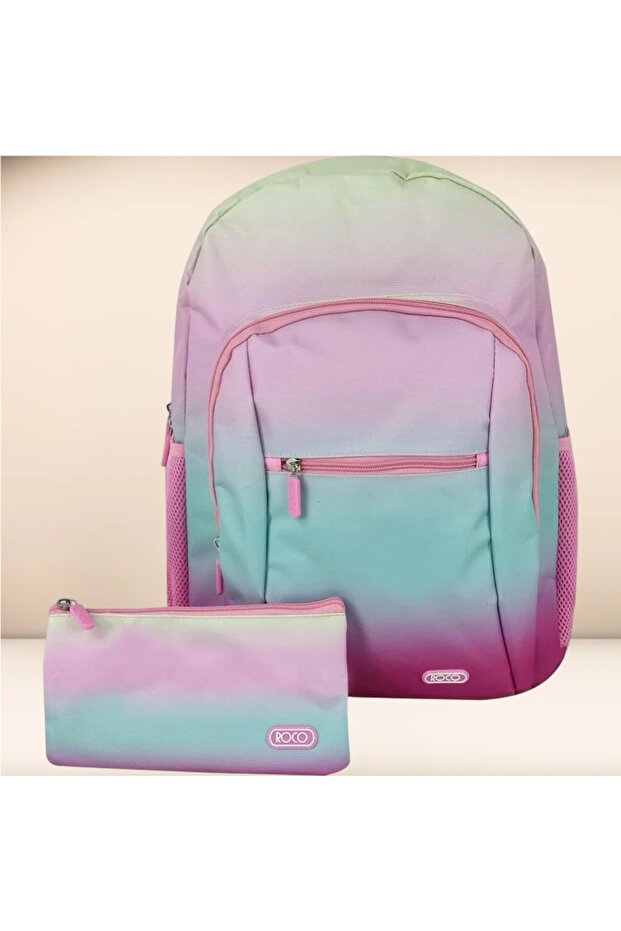 حقيبة ظهر بتصميم تجريدي مع ملحق - 1