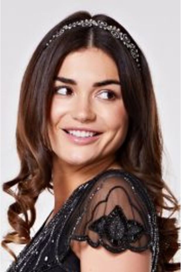 Eliza Flapper Headband in Black Silver