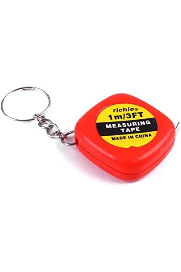X-DREE Red Measuring Tool 1 Meter 3 Feet Mini Tape Measure w Key Ring