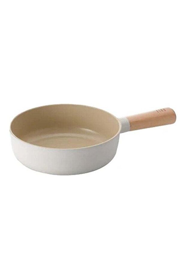 FIKA Cast Induction Baby Wok Pan White and Beige 18cm