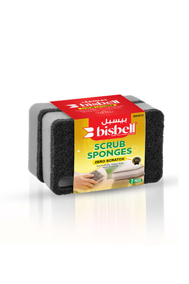 Kitchen Sponge Scrubber 2Pcs,Cleaning Sponge, 11X7X3
