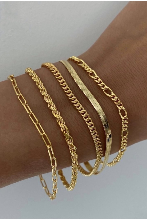 Asia by Leuvoie 5 Piece Chain Bracelet Set