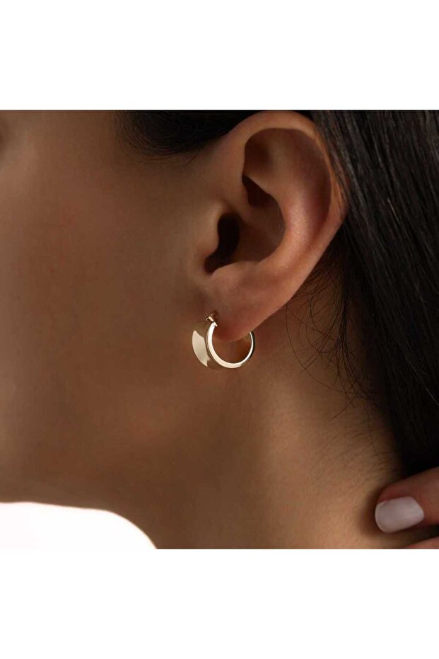 Köşeli Large Kalın Bold Lua Küpe - 2